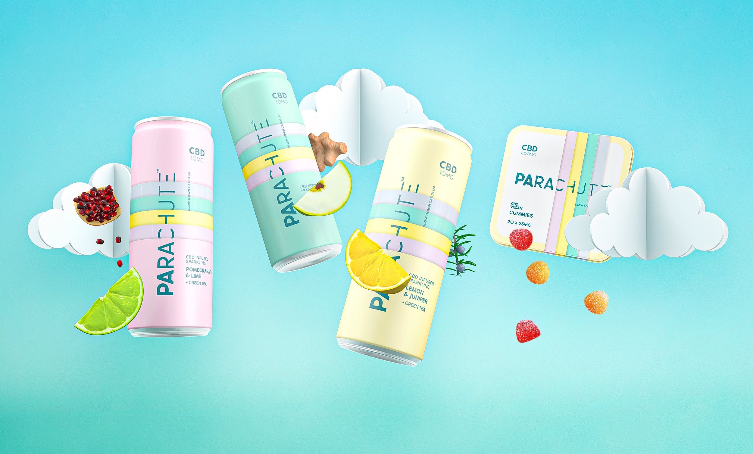 Parachute CBD Drinks & Gummies Ireland and UK. Parachute is Ireland's leading CBD drinks and gummies supplier. We can deliver to anywhere in Ireland or the UK. We are stocked in number of retailers such as Dunnes Stores, Super Valu , Centra, Fresh & Spar